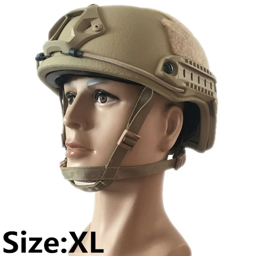 Sand size XL Пуленепробиваемый тактический шлем баллистического Аха, бронежилет, арамидный основной шлем, защитный шлем NIJ IIIA 3A - Цвет: Sand size XL
