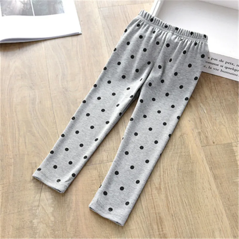 Милые Мягкие штаны для девочек детские леггинсы в горошек с сердечками От 1 до 6