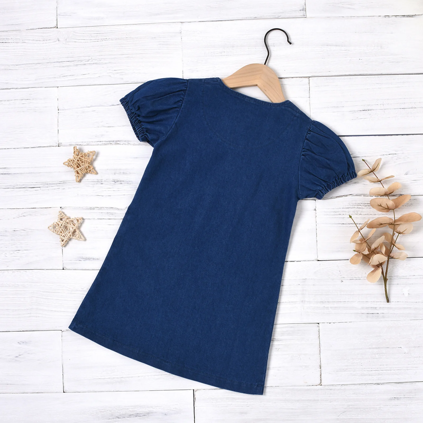 Милое модное однотонное платье с коротким рукавом для девочек детское принцессы