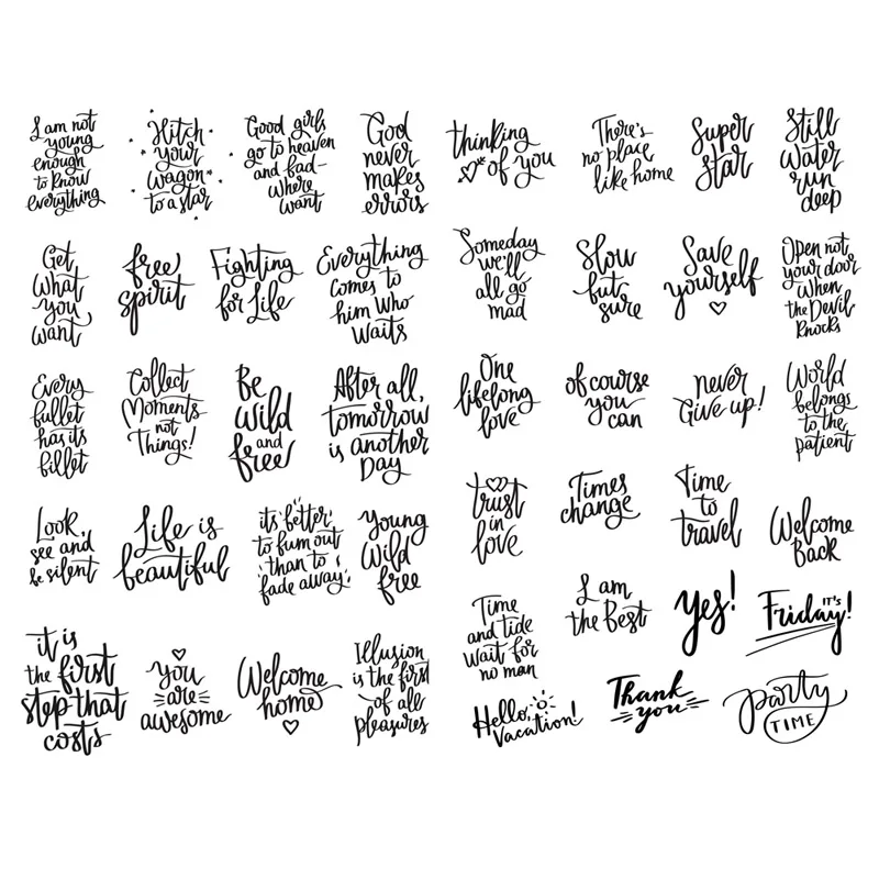 1 шт. украшение в виде черного слова букв Kawaii маленький дневник дорожный бумажный