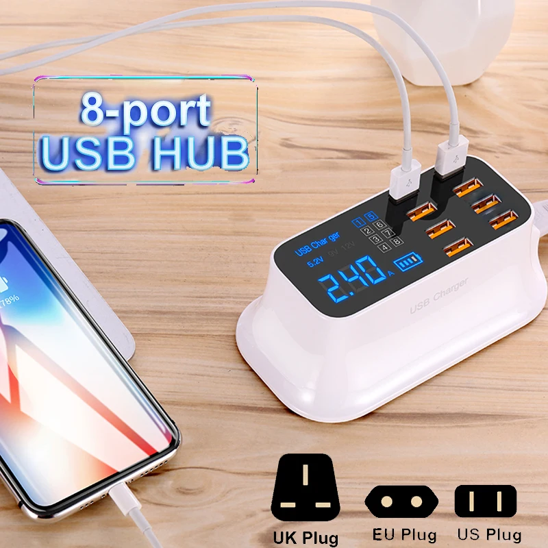 8 портов Мульти USB зарядное устройство концентратор Quick Charge 3 0 Usb настенное для