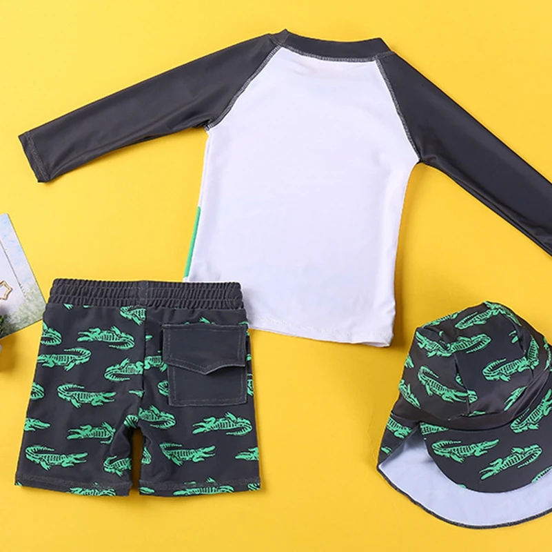 Купальник для детей с длинным рукавом защита от УФ-излучения для мальчика плавки для плавания Пляжная одежда для мальчиков малышей.