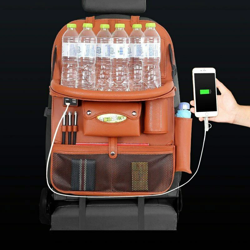 Сумка на заднее сиденье автомобиля 4 USB автомобильный Органайзер зарядка