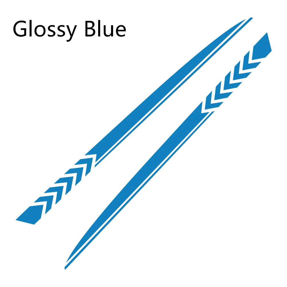 Glossy Blue 2 шт. для Dodge зарядное устройство автомобильные наклейки спортивный стиль авто длинные боковые полосы виниловые наклейки "сделай сам" пленка автомобильные принадлежности для тюнинга - Название цвета: Glossy Blue