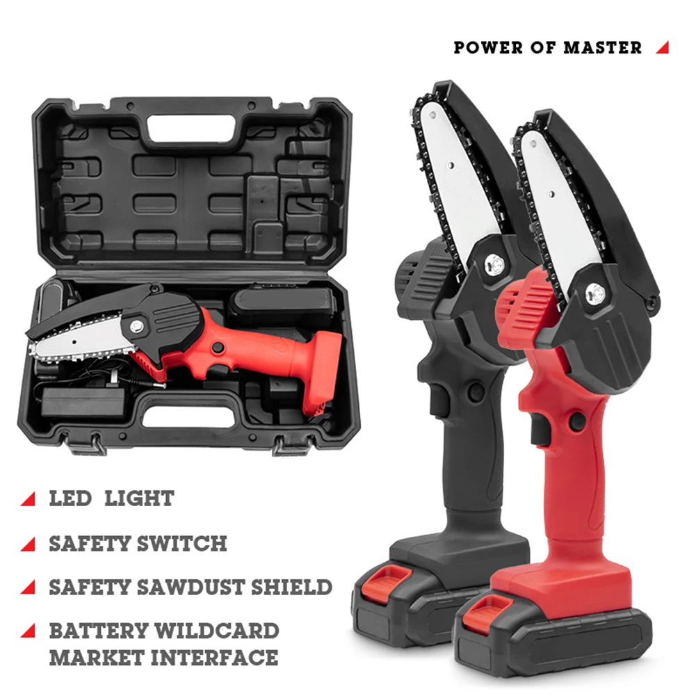 

4 Inch Mini Cordless Chainsaw Portable Rechargeable One-Hand Electric Pruning Saw Wood Cutter Garden Pruning Tool Dropshipping