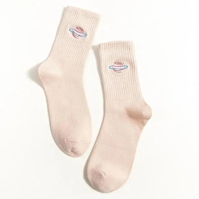 5 Autumn Cute Japanese Harajuku Woman Socks Planet Magic Array Embroidery Long Socks Korean Women Style Kawaii Girls Socks Gifts - Цвет: 5