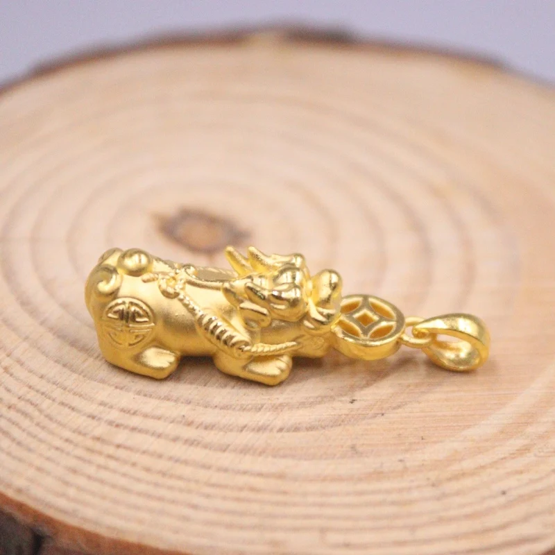 Подвеска из настоящего чистого золота 999 пробы 24 к для мужчин и женщин подарок 3D