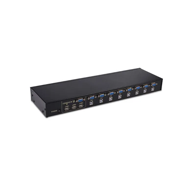 8 Ports KVM Switch VGA USB Distributor Sharer rack 8 In1Out Converter Multiple Hosts Share Mouse Keyboard Display FJ-8UK