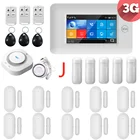 3G IOS Android 433 МГц сенсорный цветной экран беспроводная WIFI GPRS RFID карта умная домашняя охранная сигнализация системы с аксессуарами
