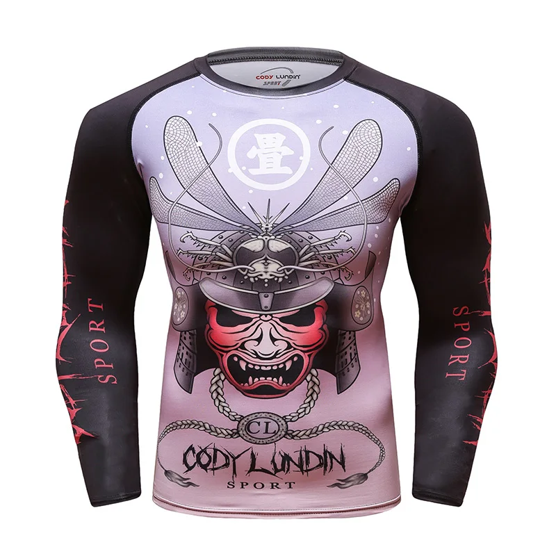 

Футболка мужская компрессионная с длинным рукавом и 3D-принтом, дышащая