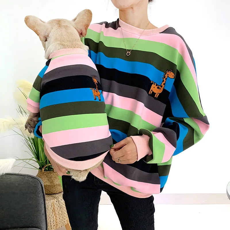 

Autumn and winter Plush Pet parent-child dog two legged clothes compared with bear cotton coat cat dog clothes women's sweater