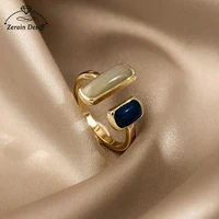 retro style luxury color contrast ring female fashion ins niche design high sense index finger open ring