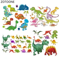 zotoone cartoon dinosaur set patch iron on big size stickers diy heat transfers patches for clothing vinyl appliques for kids f