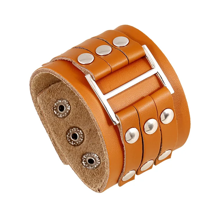 2019 женские браслеты из натуральной кожи в стиле панк мужские ювелирные изделия