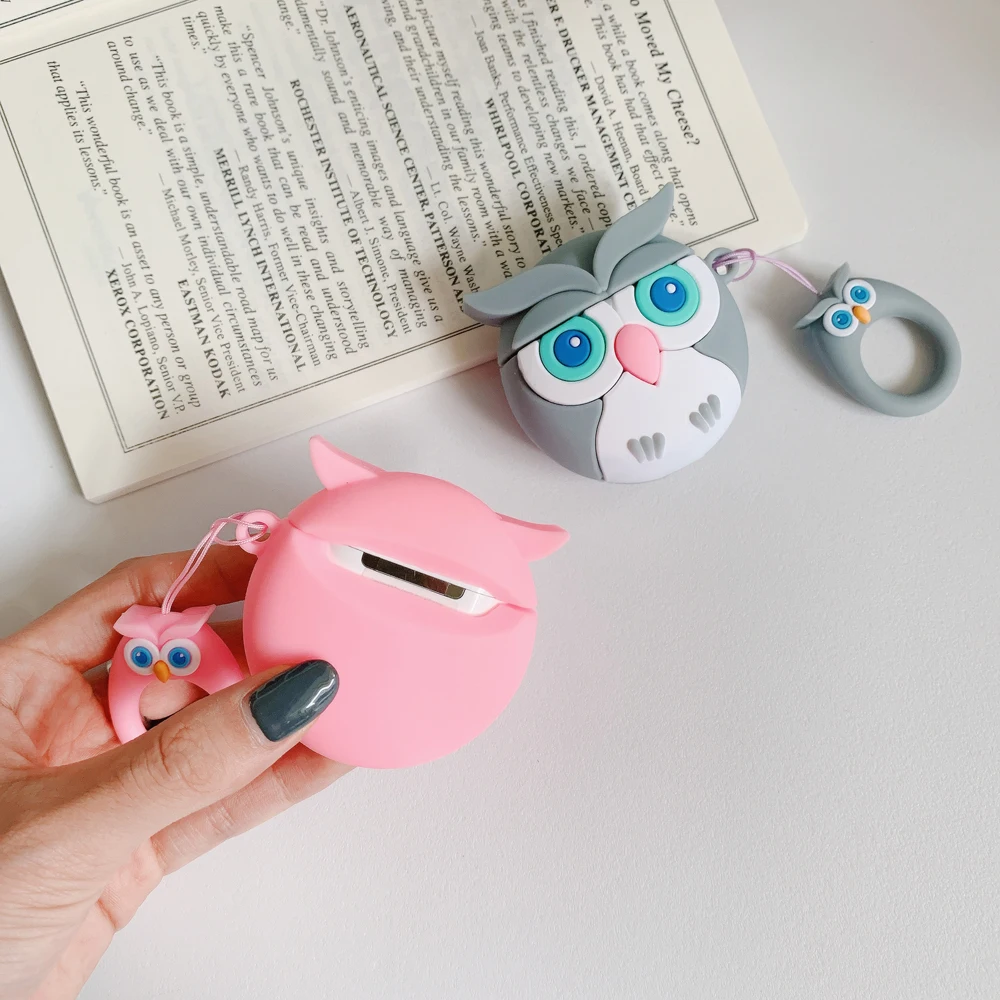 Силиконовый чехол CHIPAL с изображением милой совы для Apple Airpods наушников Bluetooth AirPods