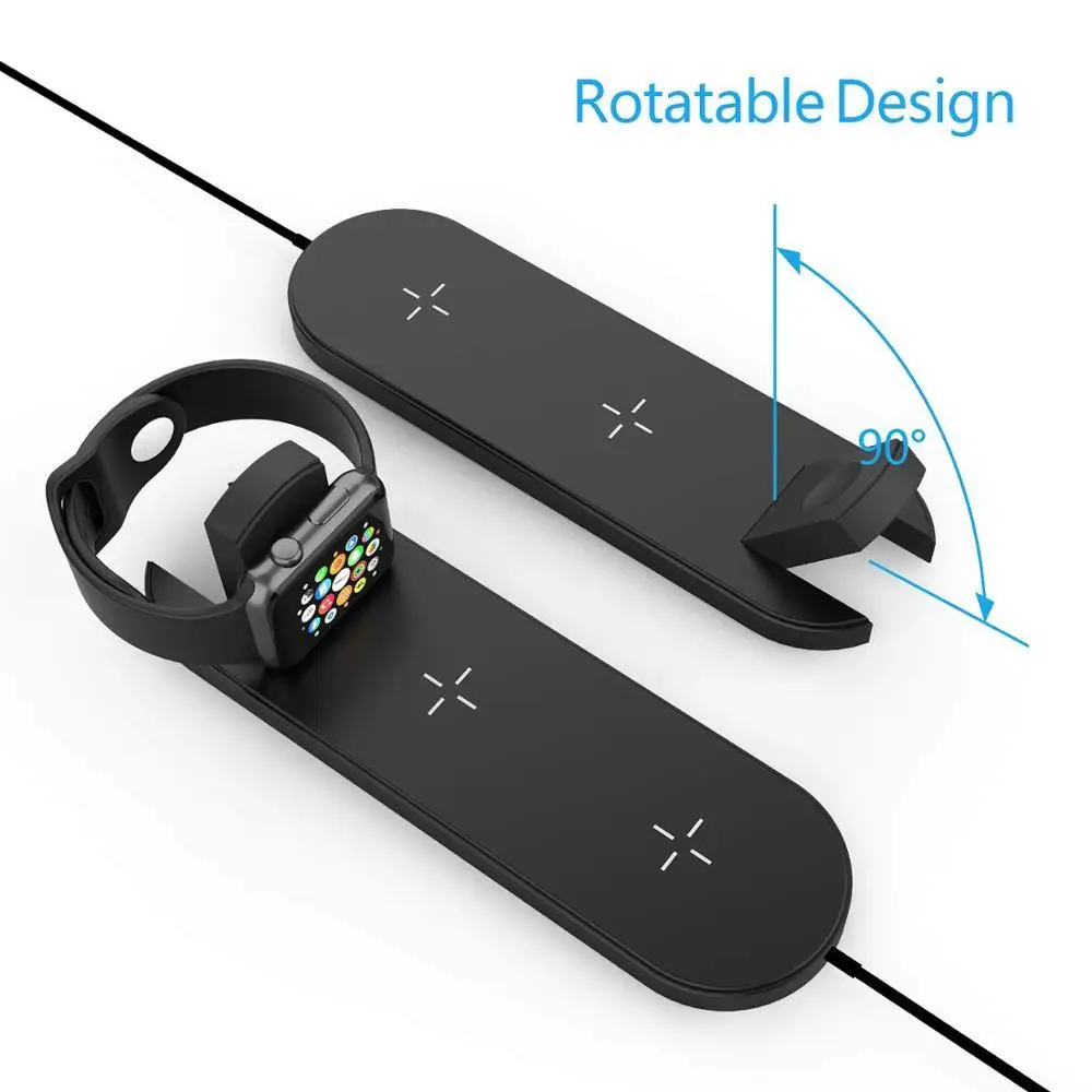 3 в 1 быстрое двойное Беспроводное зарядное устройство для телефона iPhone 11 Pro XS Max XR X