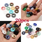 20 шт. бусины из натурального камня, форма Абака, большие отверстия, разные цвета, бусины из агата, камень россыпью для изготовления ювелирных изделий сделай сам, ожерелье, серьги