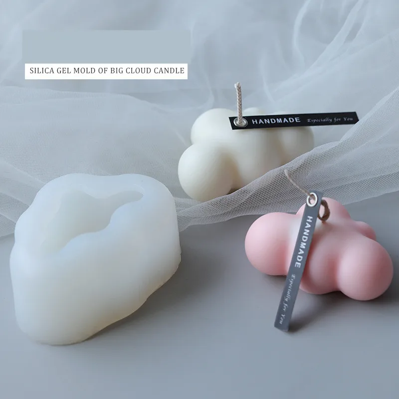 

3D Cloud Shape Candle Mold Chocolate Silicone Molds Mousse Fondant Ice Cube Pudding Candy Soap Jewelry Making Mold DIY Soap Mold