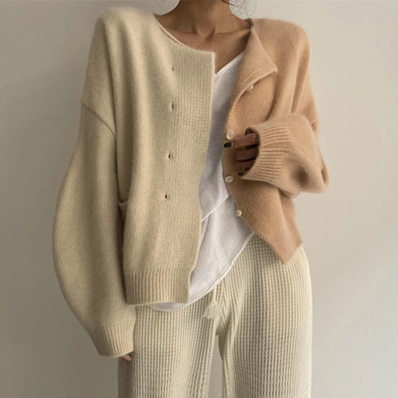 

Alien Kitty 2021 New Spring Women Sweaters Knitted Female Patchwork Elegant Coat Fashion Cardigans Office Lady Casual Tops