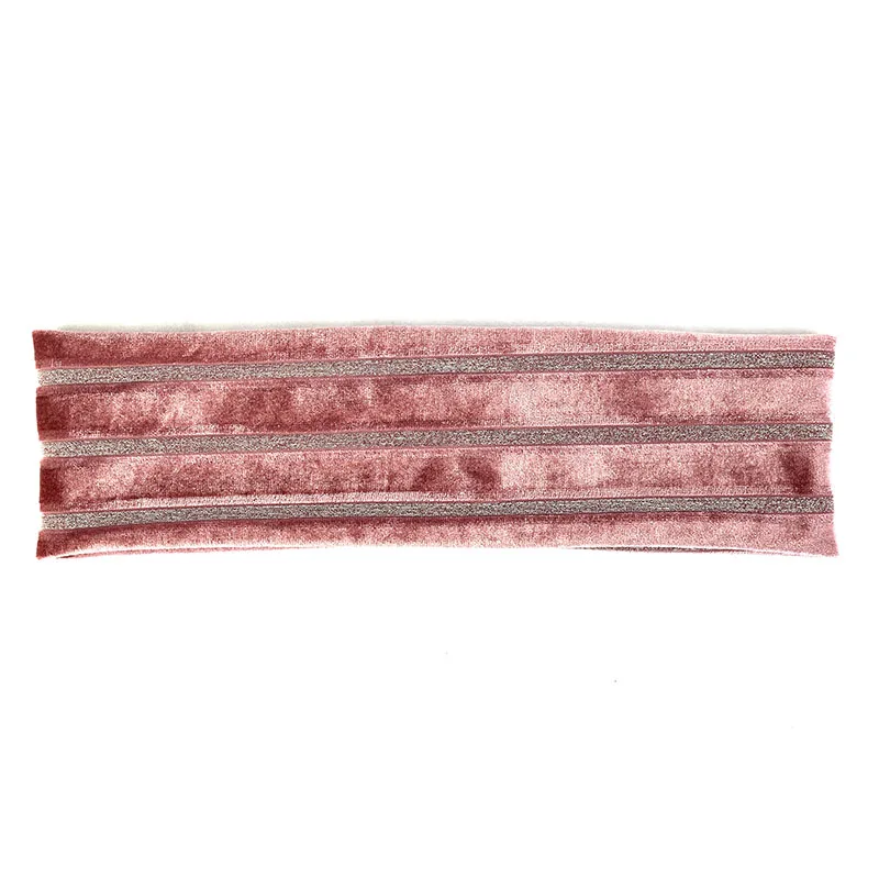 Pink Geebro модная рифлёная головная повязка для женщин Повседневная тюрбан в стиле бохо мягкие бархатные эластичные повязки для девушек аксессуары для волос - Цвет: Pink