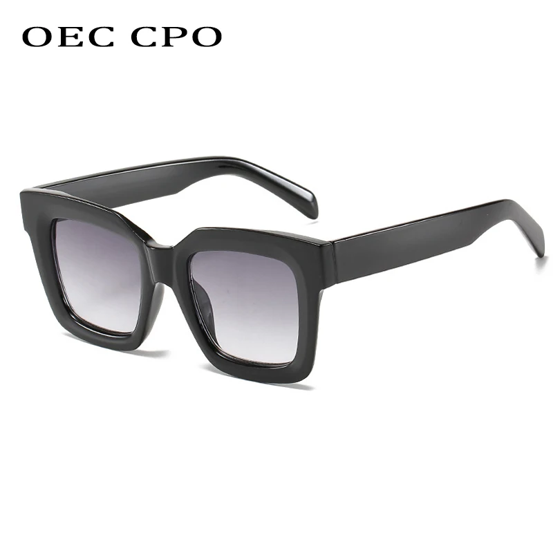 

OEC CPO New Fashion Square Sunglasses For Women Vintage Big Frame Gradient Sun Glasses Female Plastic Glasses UV400 Oculos