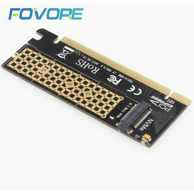 Адаптер M.2 в PCIe адаптер x16 M2 SSD m key NVMe PCI e PCI-express карта преобразователя для размера