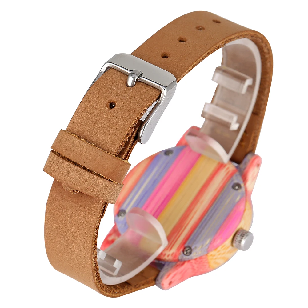 Часы женские кварцевые с бамбуковым ремешком креативные аналоговые светящиеся