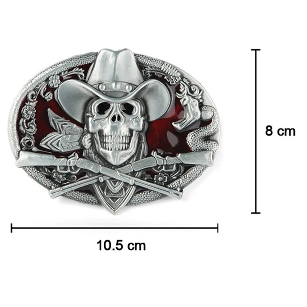 

Cowboy 3D Skull Head Around Rattle Snake Buckle For 3.6-3.9cm Belt