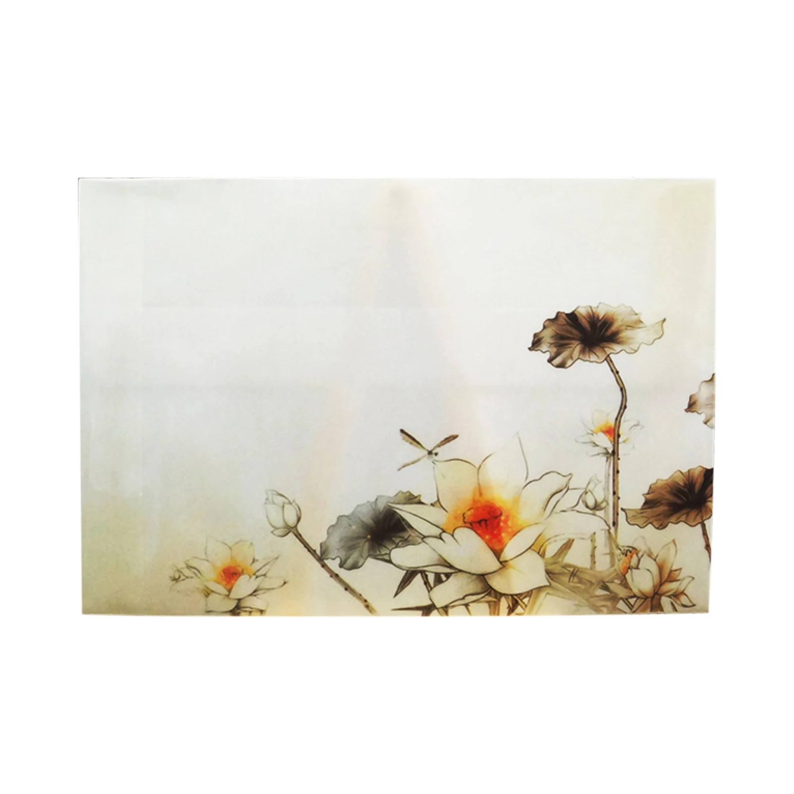 

10pcs Portable Multifunction Office Translucent Rectangle Gift Paper Envelop School Branch Storage Holder Flower Antique Style