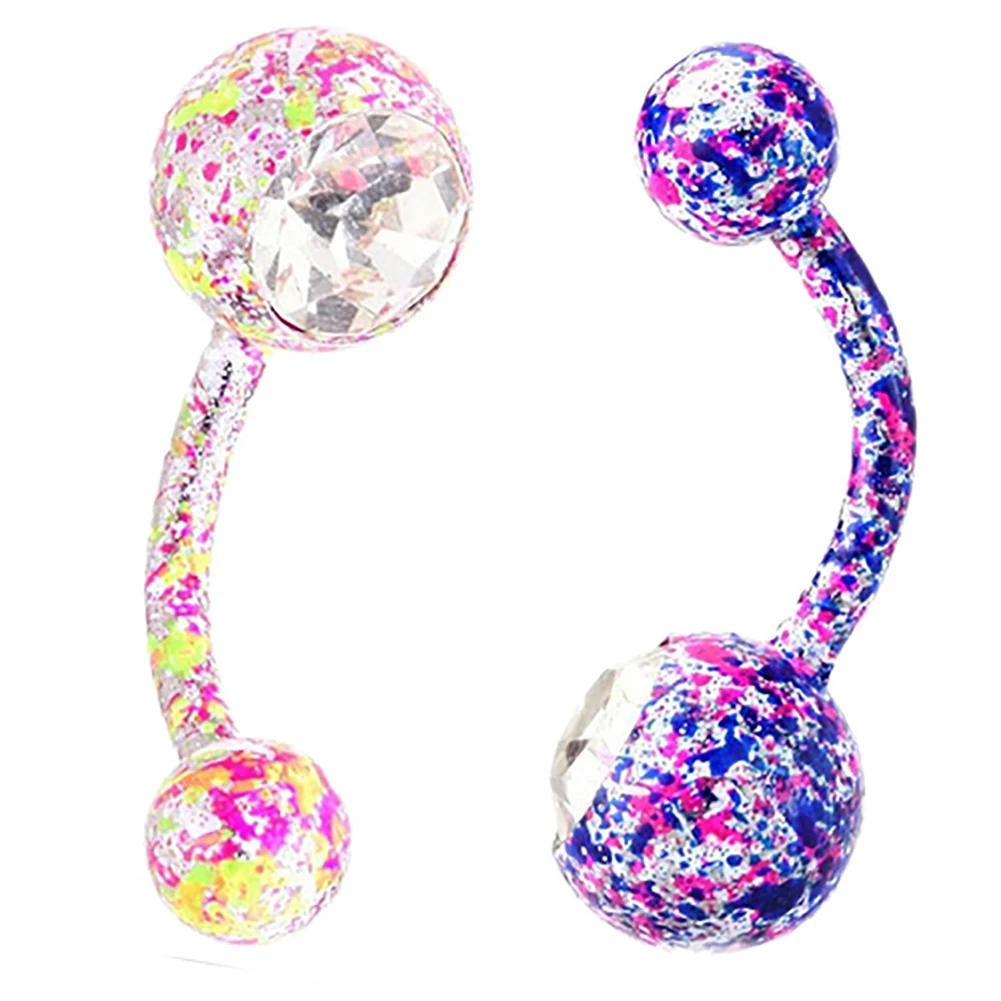 Ювелирные изделия для пирсинга тела блестящие стразы цветок висячие пупки