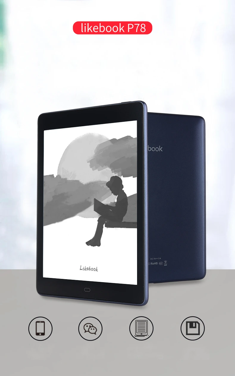 

NEW Arrival likebook P78 7.8" Android Ebook reader электронная книга 2G/32GB flat bezel Design with SD card to 256GB