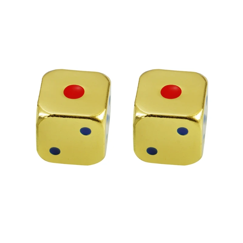 

2Pcs 6 Sided DIY Games Printing Engraving Kid Educational Toys Digital Number Color Alloy Dice For Party Family