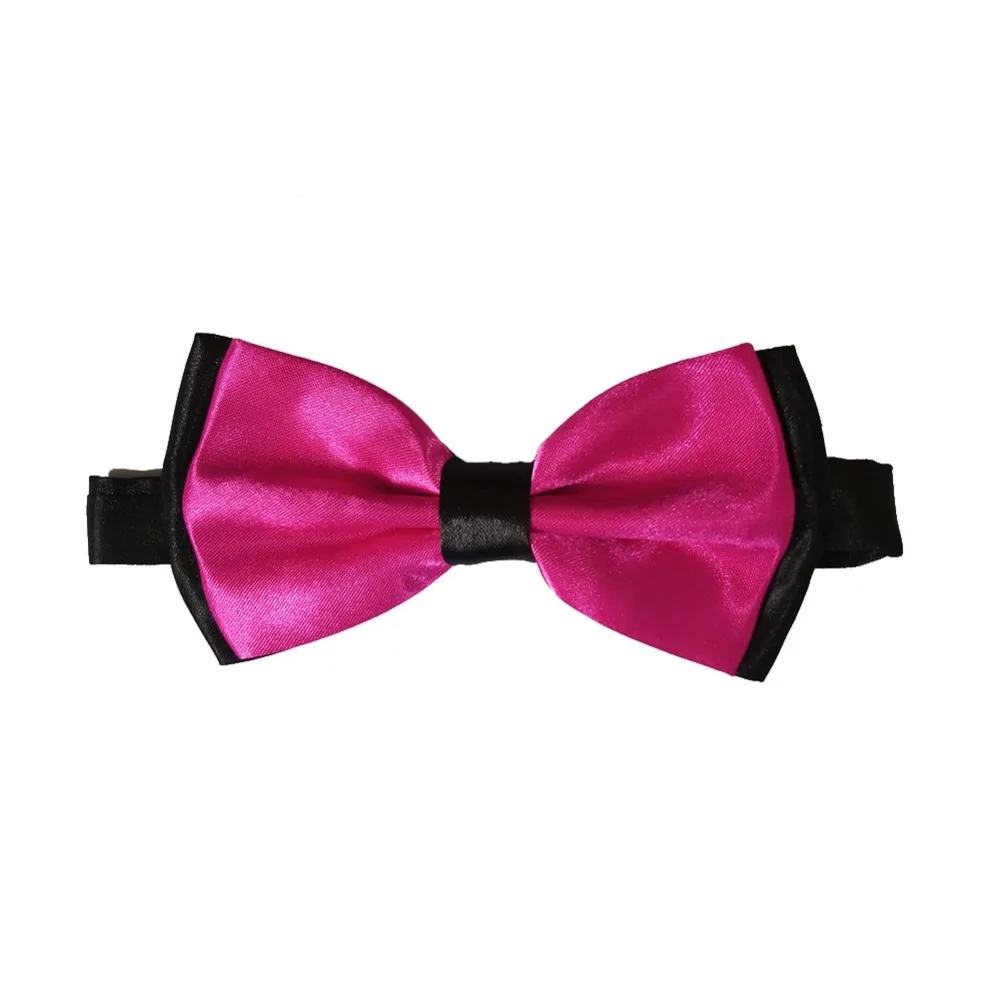 Мода новая мужская рубашка поло сплошной цвет галстук бабочка полиэстер с