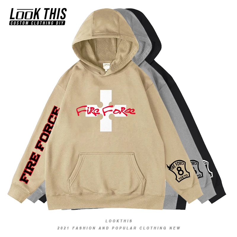 

Fire Forcehot Mens Sweatshirts Hoodies New Loose Hooded Anime Oversized Hoodie S-4XL Autumn 2021 Manga Hoodie Pullover Funny Top