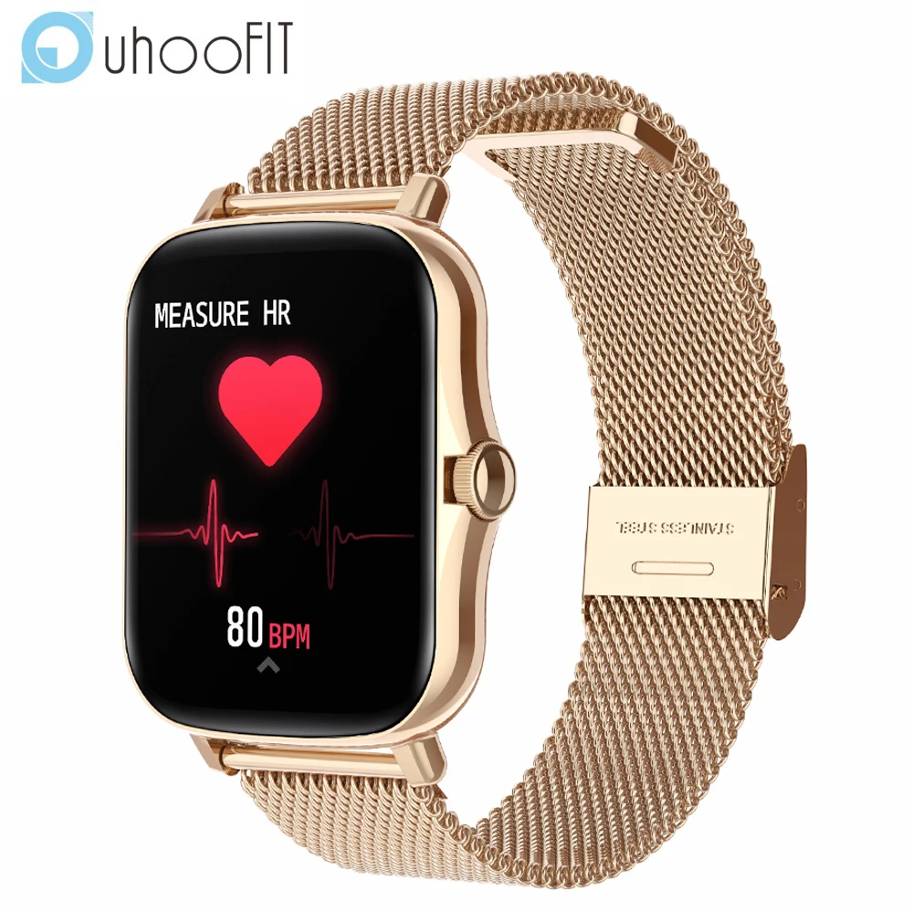 

Смарт-часы uhooit Y20 для мужчин и женщин, фитнес-трекер с сенсорным экраном 1,69 дюйма, влагозащита IP67, Смарт-часы для телефонов Android, Xiaomi