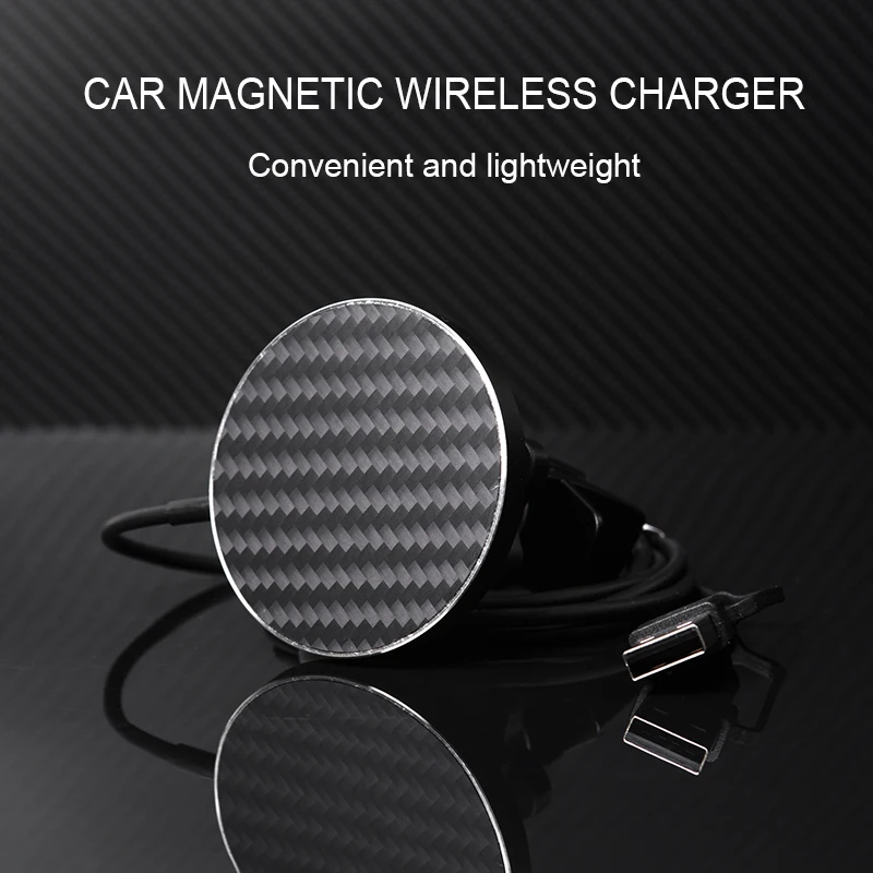 

Aramid fiber car magnetic bracket 15W wireless car charging phone holder carbon fiber car wireless charging holder