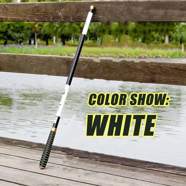 White JOSBY Pesca Углеродные Удочки для ловли карпа, телескопическая ручная удочка, удочка для ловли нахлыстом, Peche для путешествий, 2,7 м, 3,6 м, 4,5 м, 5,4 м, 6,3 м, 7,2 м, м - Цвет: White