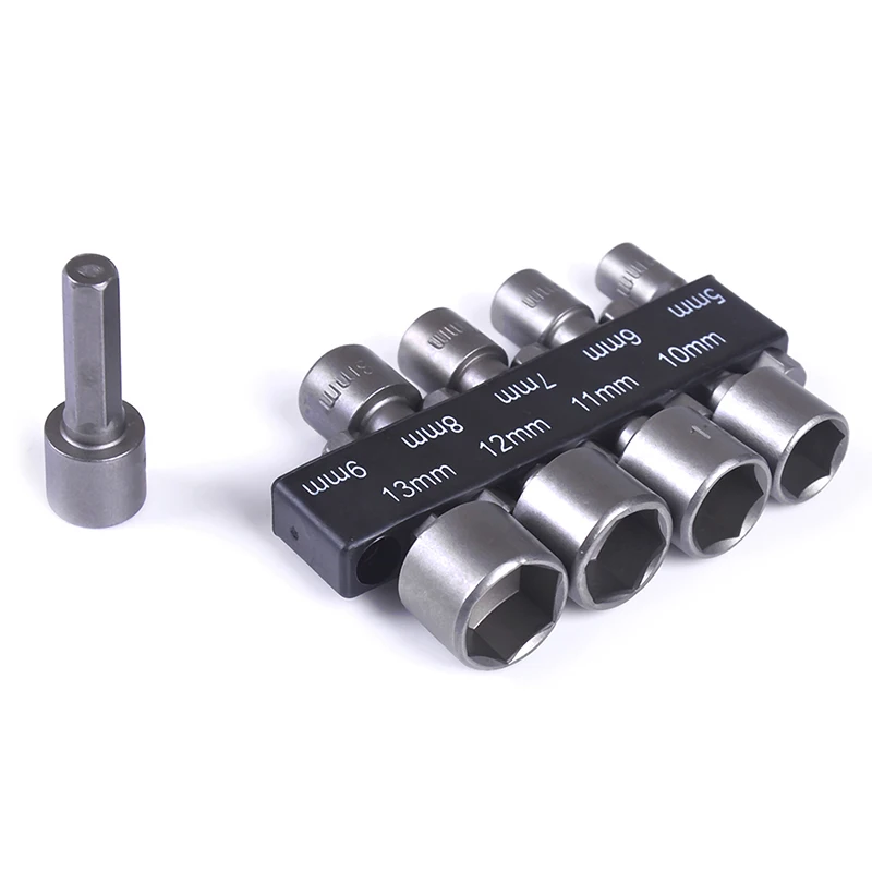 9Pcs/ Set Power Nutdriver Nut Driver Bit Adapter Strong Magnetic Hex Shank Socket Bits | Инструменты