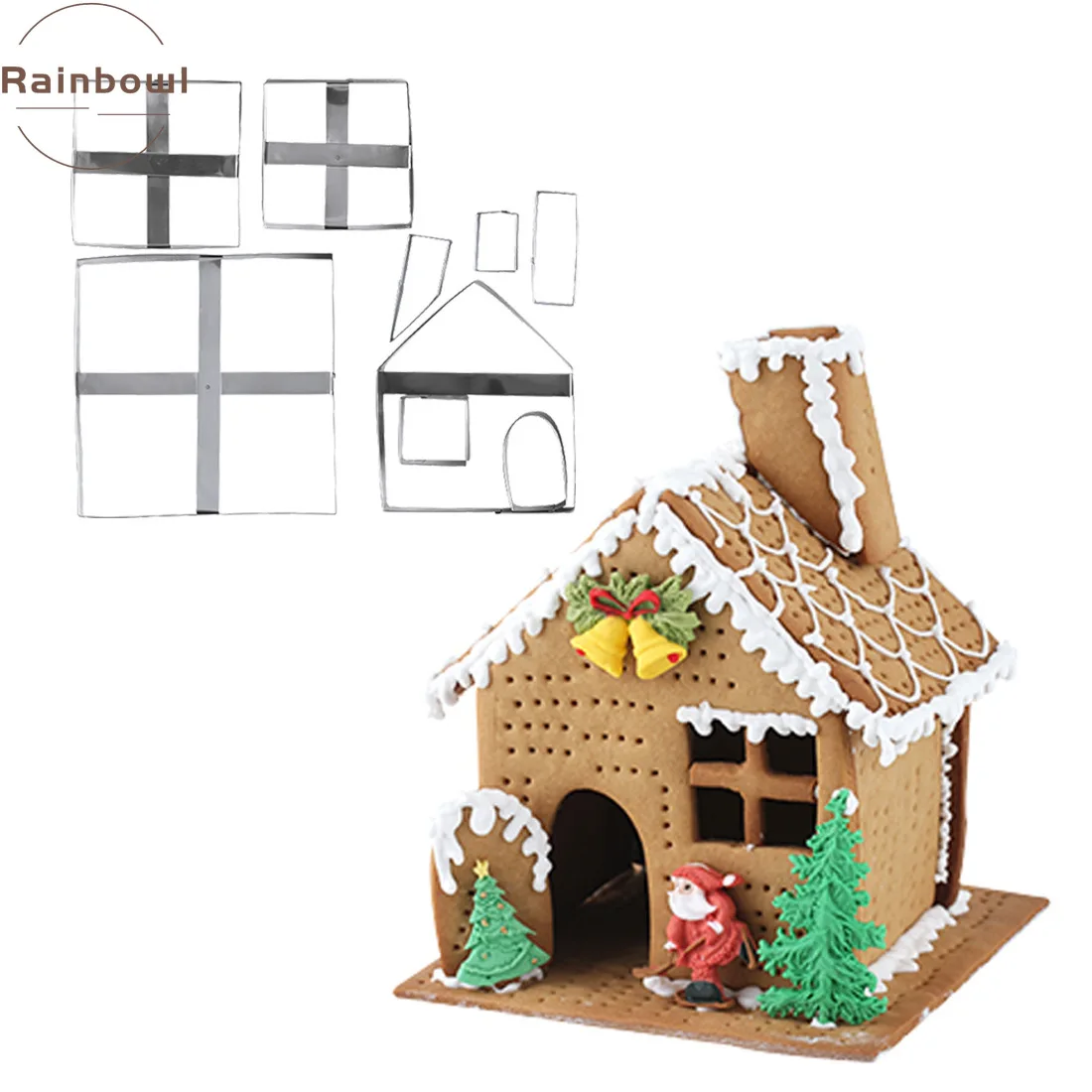 

9 шт./компл. рождественские домашние формочки для печенья из нержавеющей стали, 3D Формочки Для пряничного домика, помадки, торта, печенья, фор...