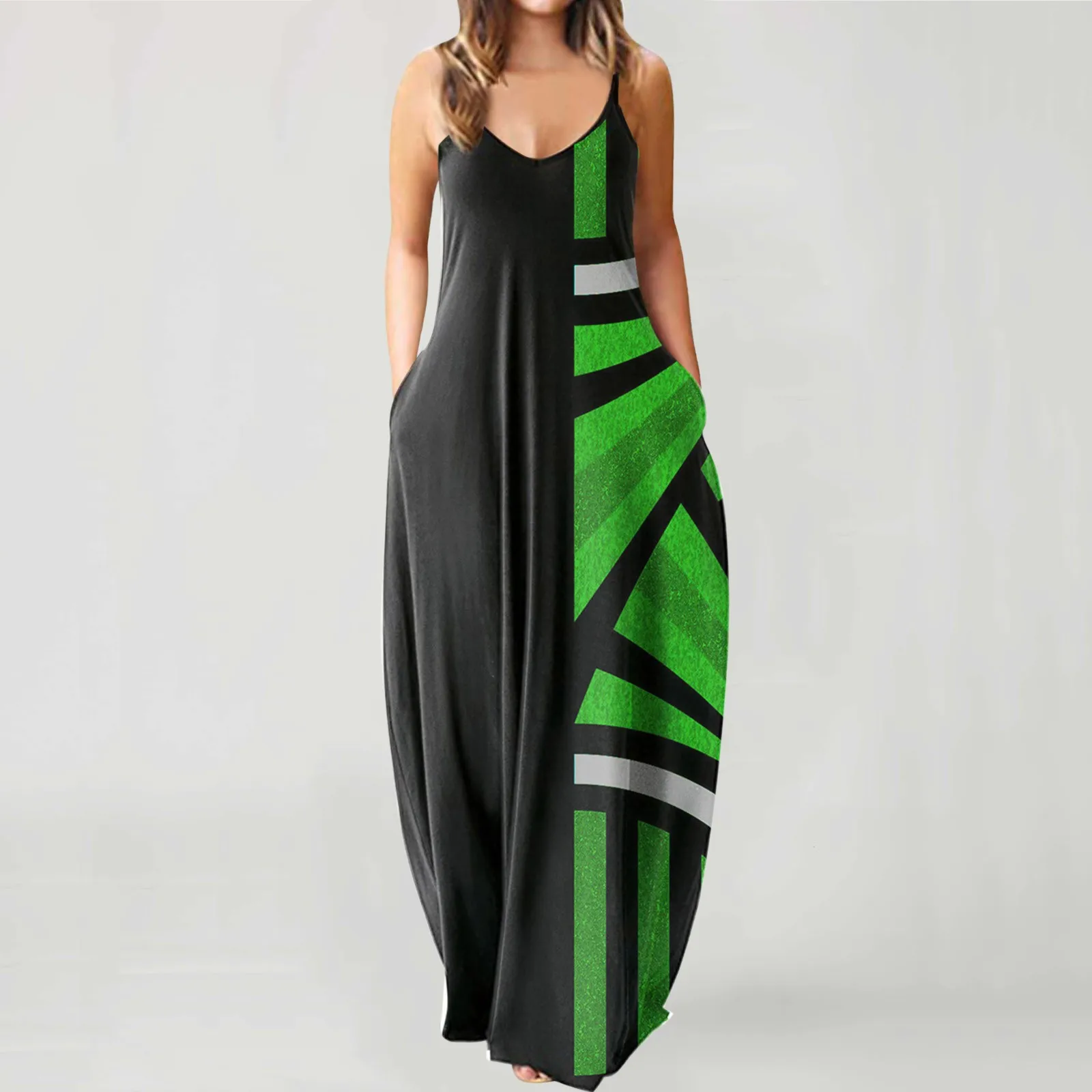 

2021 Women Summer O-neck Dress Flower Print Sleeveless Plus Size Pullover Long Dresses High Quality Dresses