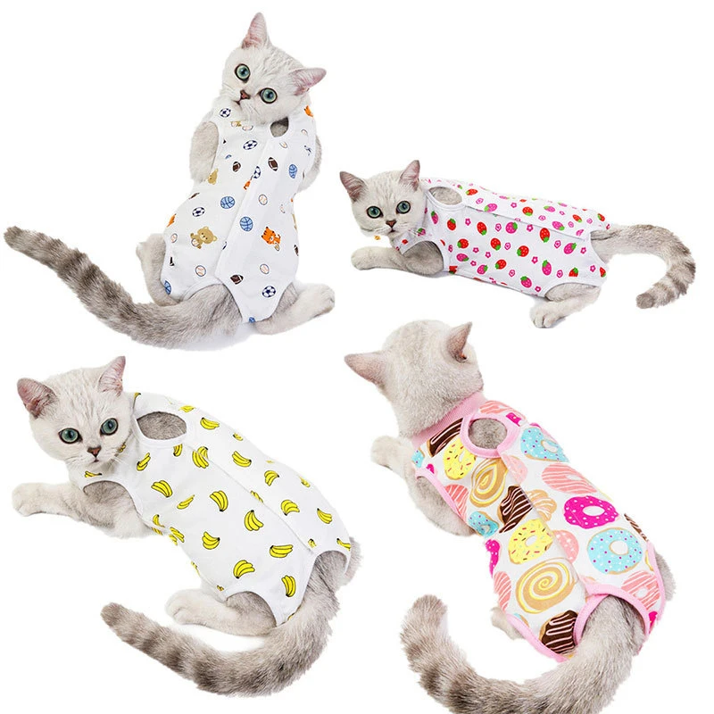 

Pet Cat Clothes Dress Cat Retrieve After Surgery Clothing Pet Wound Anti-mite Sterilization Pet Supplies Surgical Recovery Suits