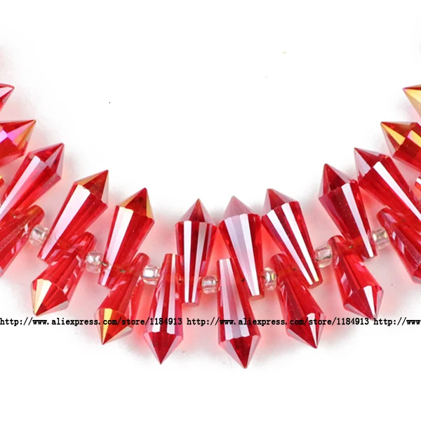 JS610 Red JHNBY длинные конусные подвески в форме капли Австрийские хрустальные бусины 6*15 мм 50 шт стеклянные бусины для изготовления ювелирных изделий Аксессуары для браслетов - Цвет: JS610 Red