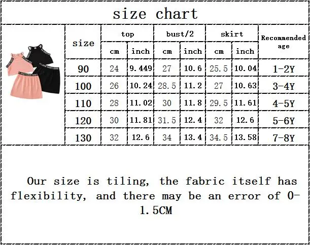 

Kids Baby Girls Summer Sleeveless Letter Tops Vest Skirts Toddler Children Fashion Thin Cool Clothes Sets 2pcs 1-7Y