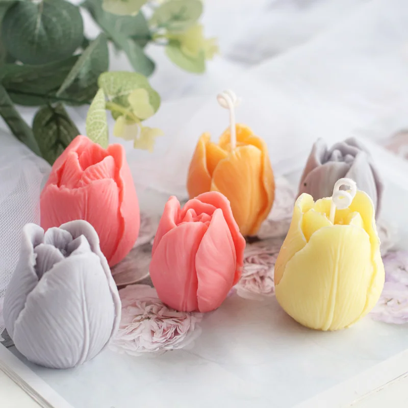 

1pc 3D Tulip Candle Mold Handmade DIY Flower Soap Silicone Mold Chocolate Cake Mold Silicone Mold Soap Forms Soap Making Supplie