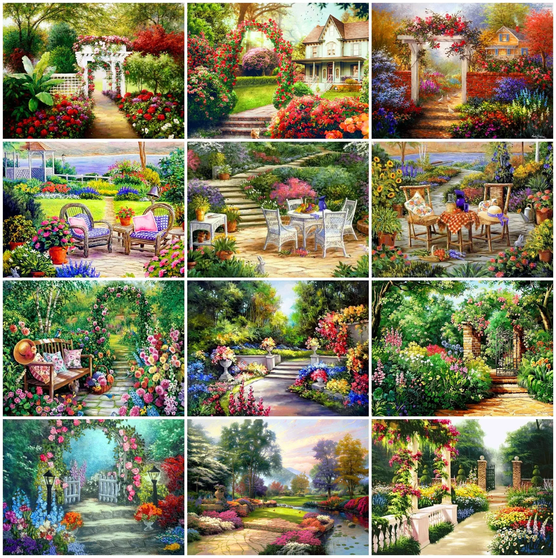 

EverShine Diamond Painting Landscape Cross Stitch Diamond Mosaic Town Picture Rhienstones Handmade Hobby Art Kits Home Decor