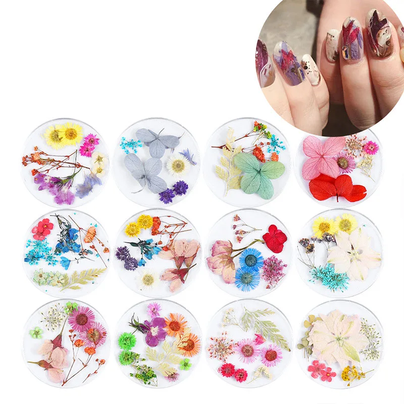 1 коробка украшения для ногтей в японском стиле сушеные цветы кружевные 3D