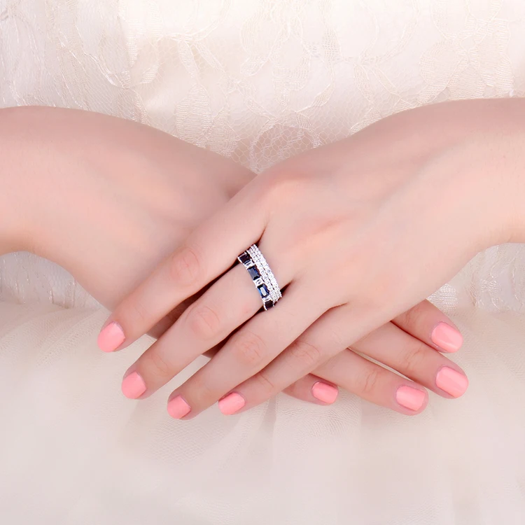 JewelryPalace Eternity 7ct создан синий шпинель себе кольцо канала наборы для ухода за кожей 925 пробы серебро для женщин как подарки Новы