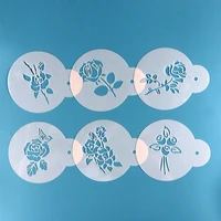 6pc rose cake stencil diy walls layering painting template decoration scrapbooking embossing supplies reusable