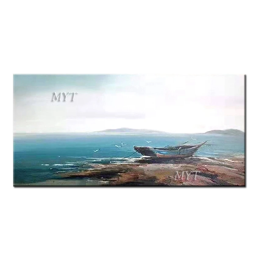 

Пейзаж без рамки, лодка, живопись, стиль, современное настенное искусство, холст, живопись, акриловые краски для дома, настенное украшение, к...