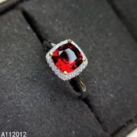 kjjeaxcmy fine jewelry s925 sterling silver inlaid natural gemstone garnet girl popular ring support test chinese style